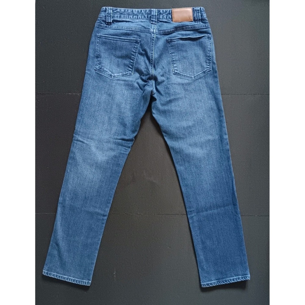 L.L.Bean Signature Jeans Men 30x29 Blue Cotton Denim Straight Slim Faded Stretch - Picture 6 of 11